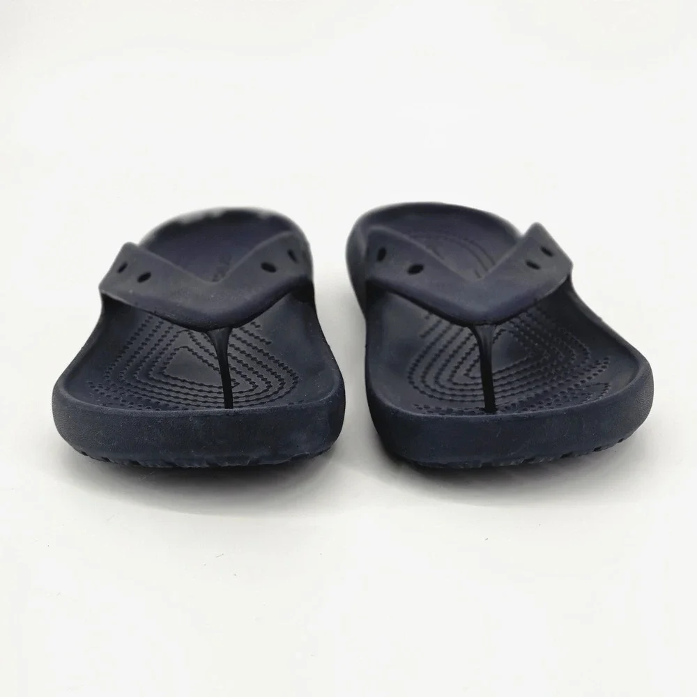 Crocs Kids Classic II Flip Flop Navy Blue Wide Toe Box Flat Thong Shoes Sz M4 W6